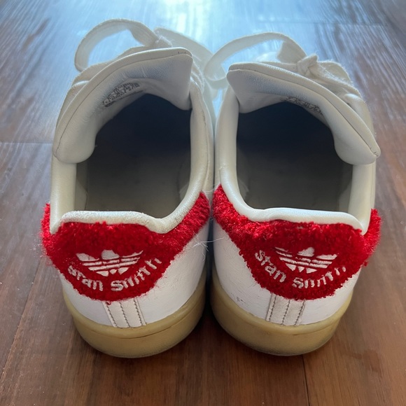 Womens Adidas Stan Smith White Red Leather Casual Shoes Sneakers US 7 - Picture 3 of 9